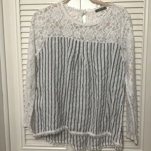 Lungo L’arno Made in Italy size S romantic blouse striped 282